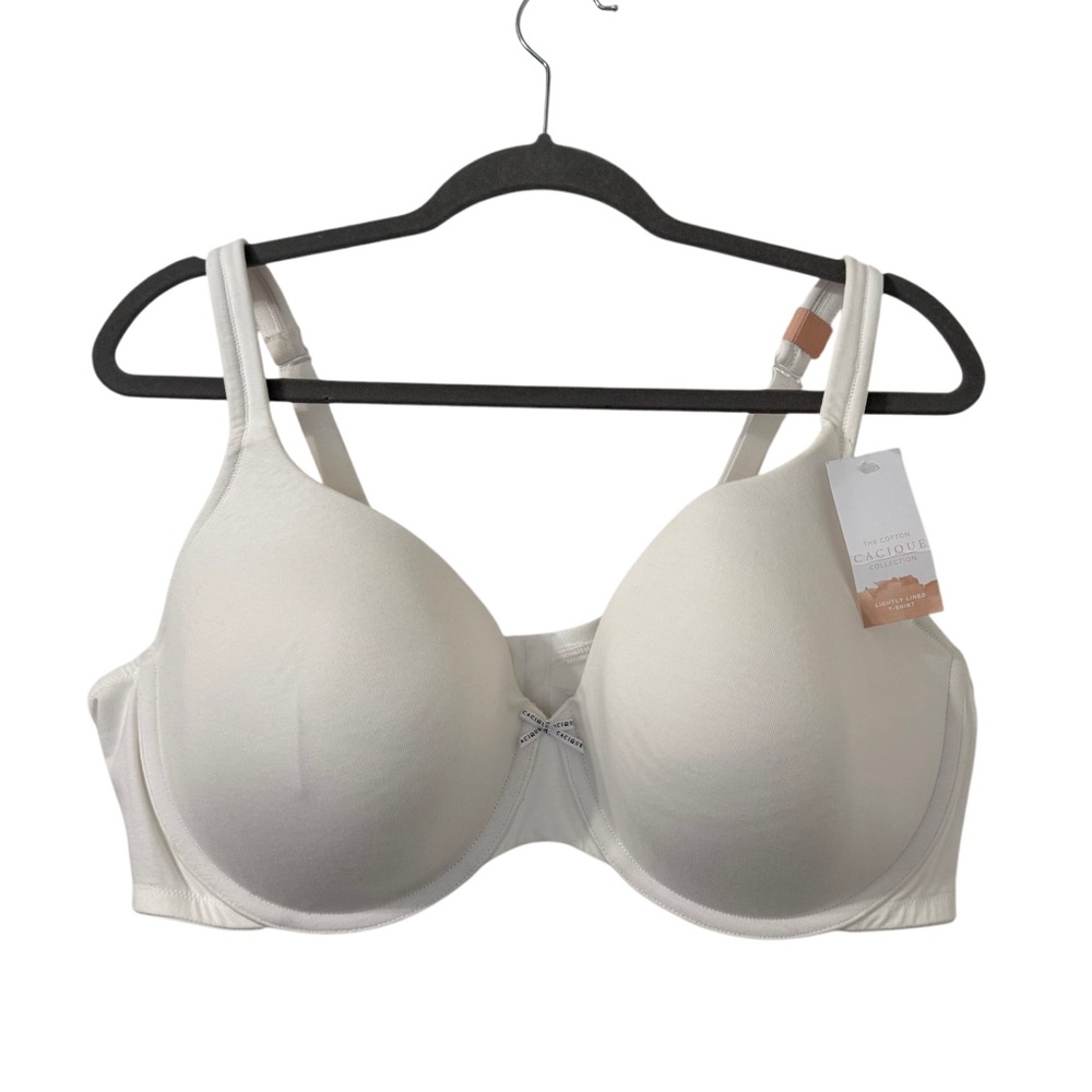 Cacique Lightly Lined T-shirt Bra by Lane Bryant White Size‎ 46DD Minimalist